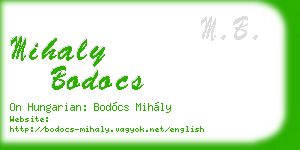 mihaly bodocs business card